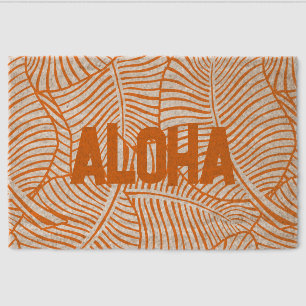Zebra Palm Aloha Hawaiian Tropical - Orange Fiber Doormat