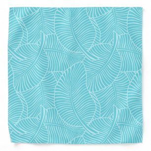Zebra Palm Hawaiian Tropical  - Aqua Bandana