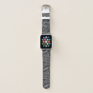 Zebra Palm Hawaiian Tropical Black and White Apple Watch Band