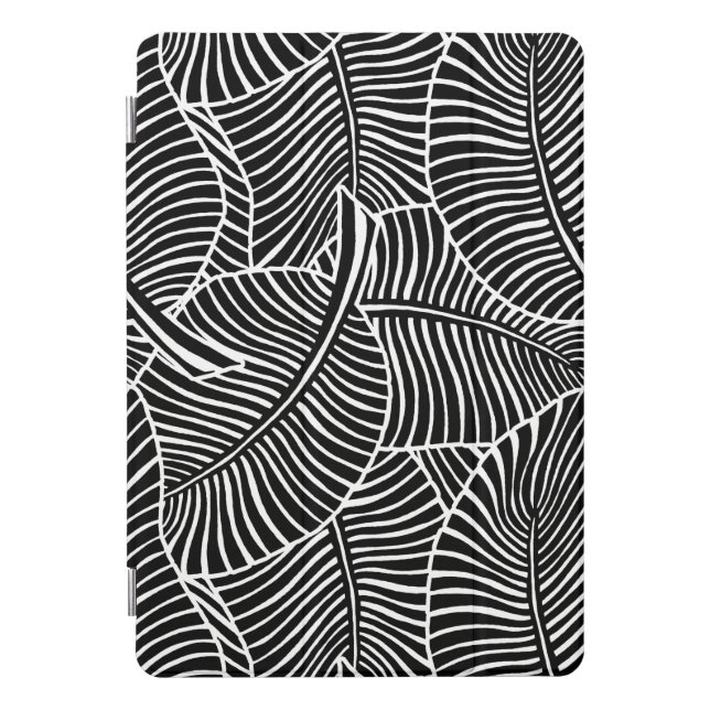 Zebra Palm Hawaiian Tropical - Black and White iPad Pro Cover (Front)