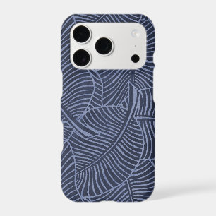 Zebra Palm Hawaiian Tropical Blue Faux Woods iPhone 17 Pro Case
