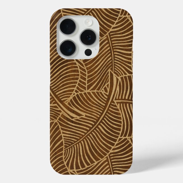 Zebra Palm Hawaiian Tropical Faux Woods Case-Mate iPhone Case (Back)
