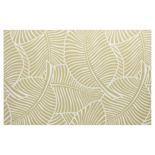 Zebra Palm Hawaiian Tropical Khaki and Cream Fabric