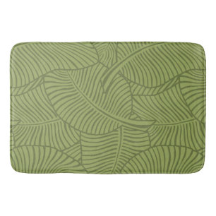 Zebra Palm Hawaiian Tropical Olive green Bath Mat