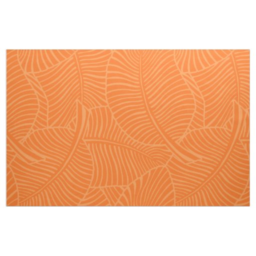 Zebra Palm Hawaiian Tropical Tangerine Fabric