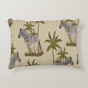 Zebra & Palm Trees  Accent Pillow