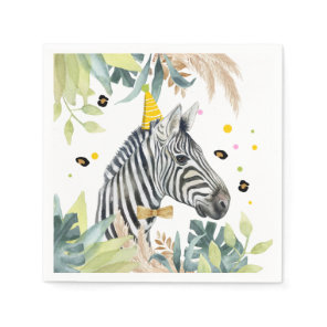 Zebra Party Animals Birthday Zoo Safari Napkins