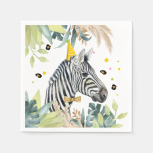 Zebra Party Animals Birthday Zoo Safari Napkins