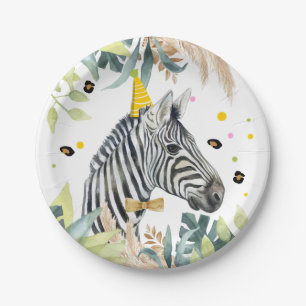 Zebra Party Animals Birthday Zoo Safari Paper Plates
