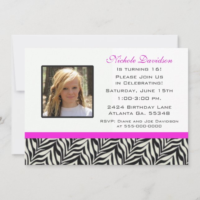 Zebra: Party Of The Year Invitations (Front)