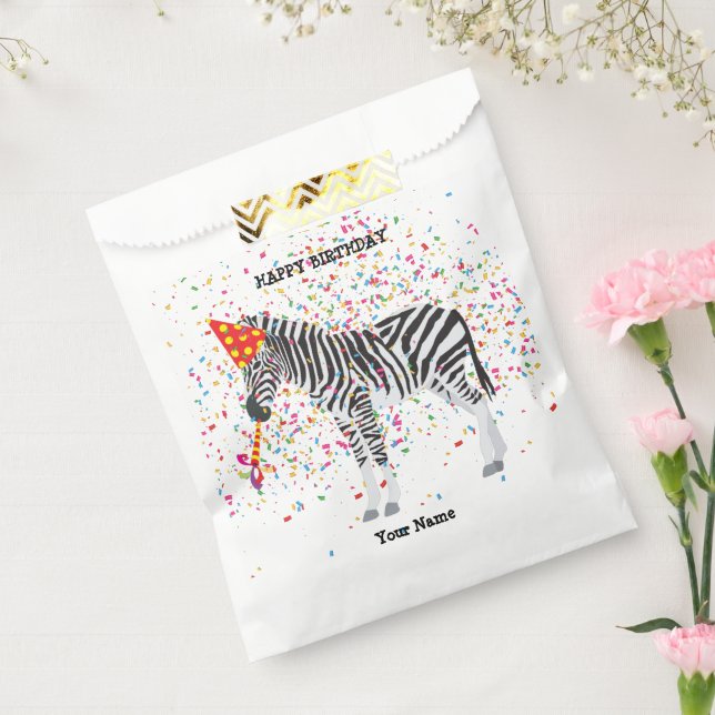 Zebra Partying - Animals at Birthday Party Favor Bag (Sealed)