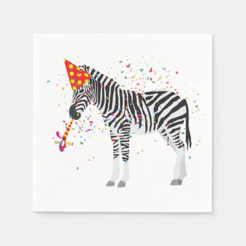 Zebra Partying _ Animals Having a Party Napkins