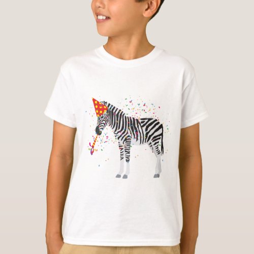 Zebra Partying _ Animals Having a Party T_Shirt