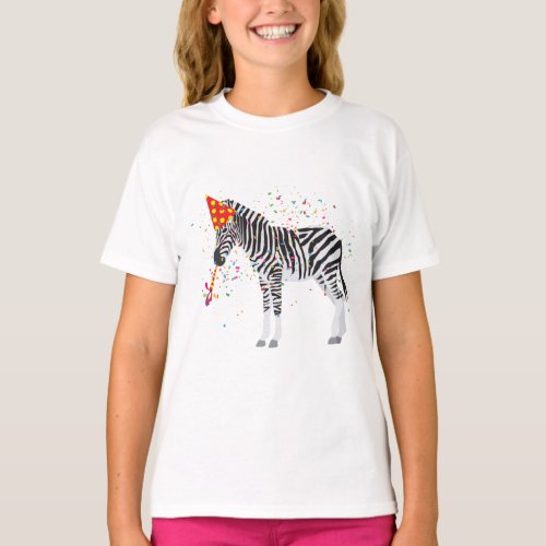 Zebra Partying _ Animals Having a Party T_Shirt