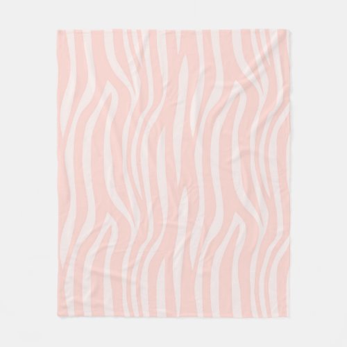 Zebra Pastel Pink Wild Animal Pattern Fleece Blanket