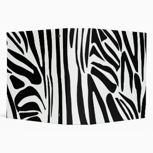 Zebra pattern 3 ring binder