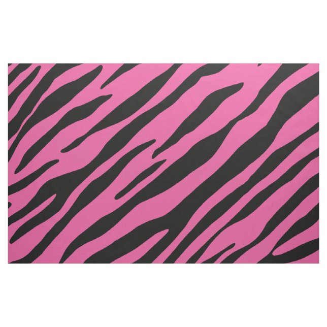 zebra pattern animal print black and pink fabric (Fat Quarter)