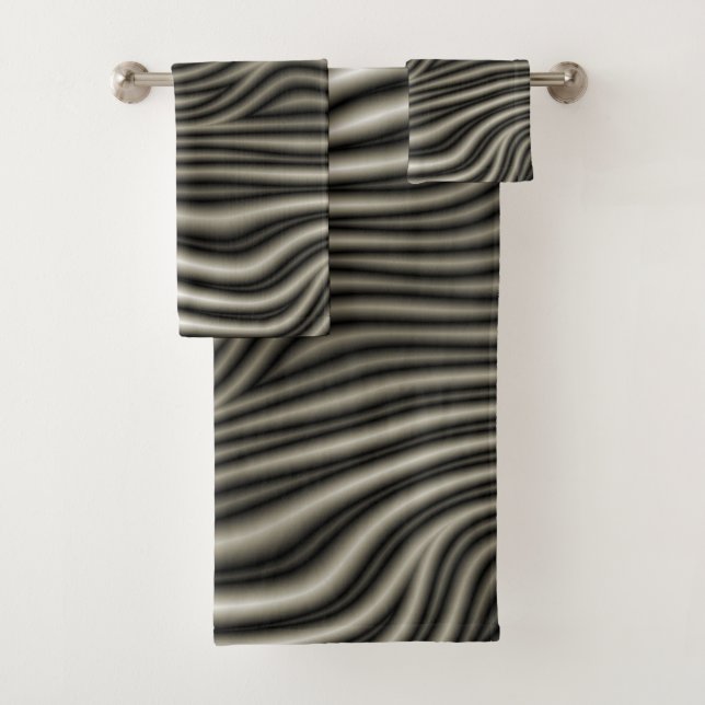 Zebra Pattern Bath Towel Set (Insitu)