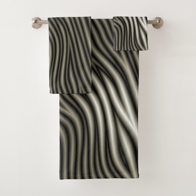 Zebra Pattern Bath Towel Set (Insitu)