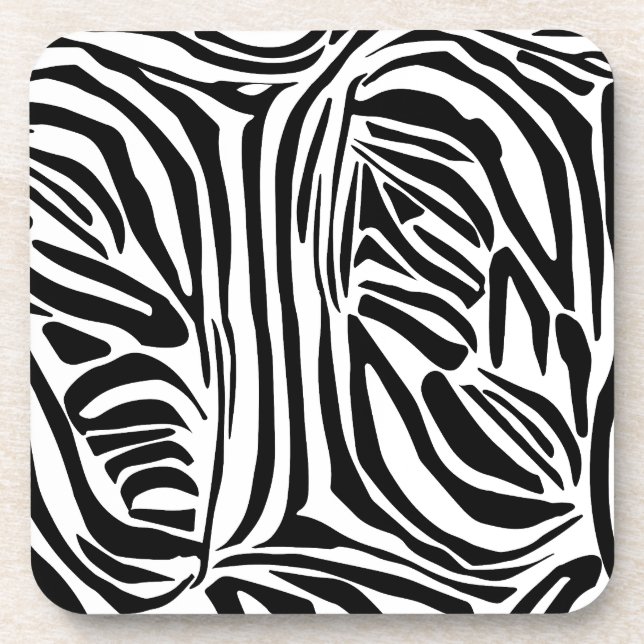Zebra pattern beverage coaster (Front)
