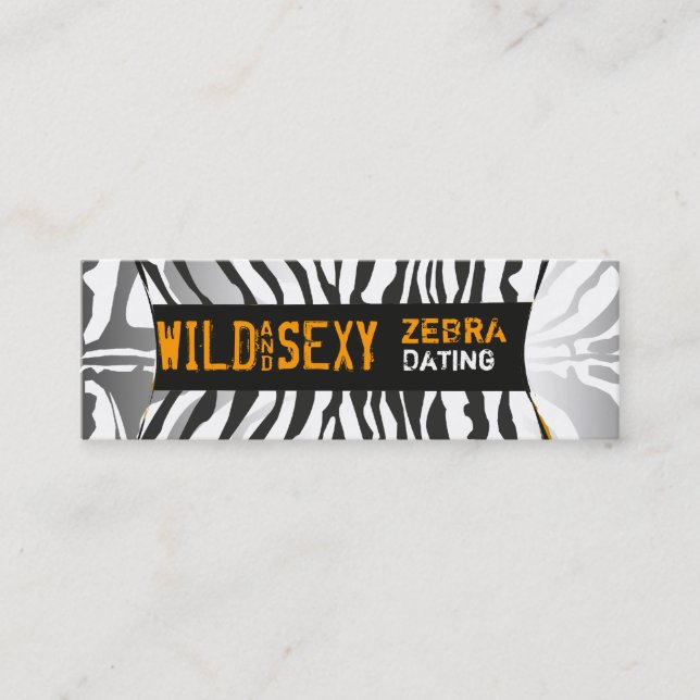 Zebra Pattern Bold Wild Profile Mini Business Card (Front)