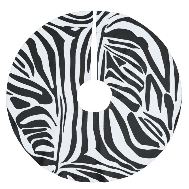 Zebra pattern brushed polyester tree skirt (Front)
