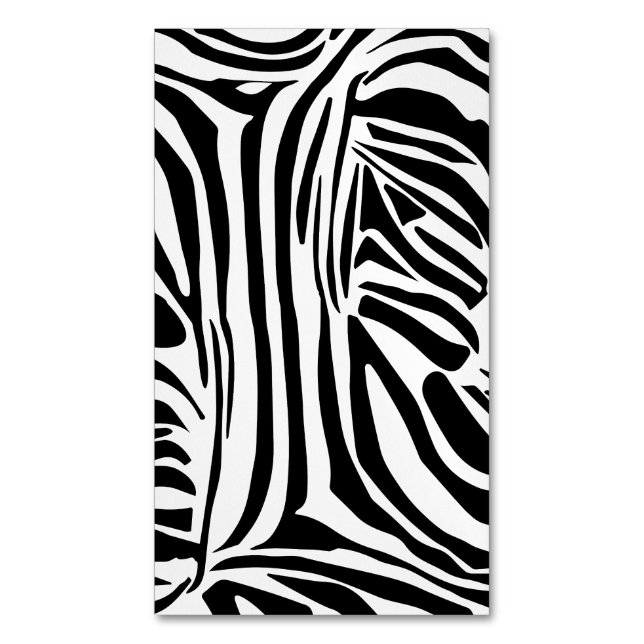 Zebra pattern business card magnet (Front Vertical)