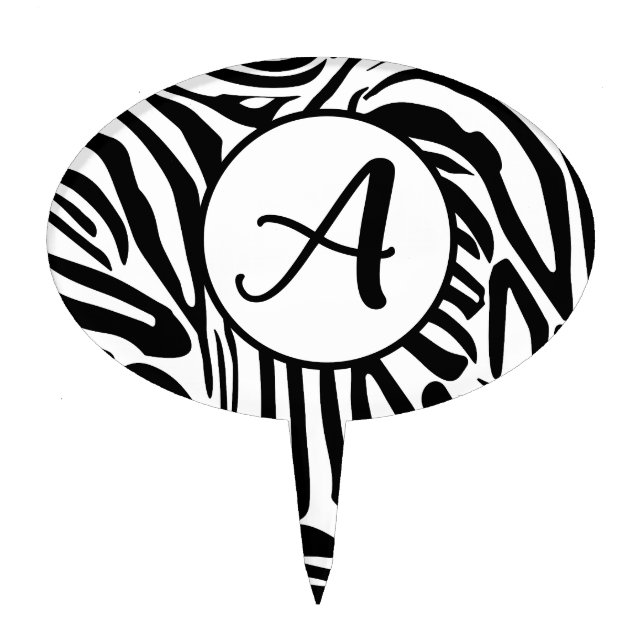 Zebra Pattern Cake Topper (Front)