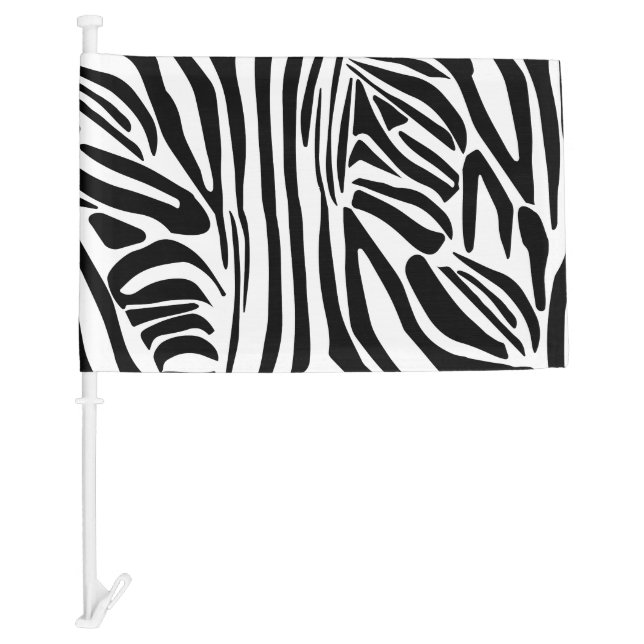Zebra pattern car flag (Front)