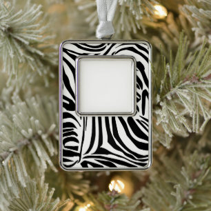 Zebra pattern christmas ornament