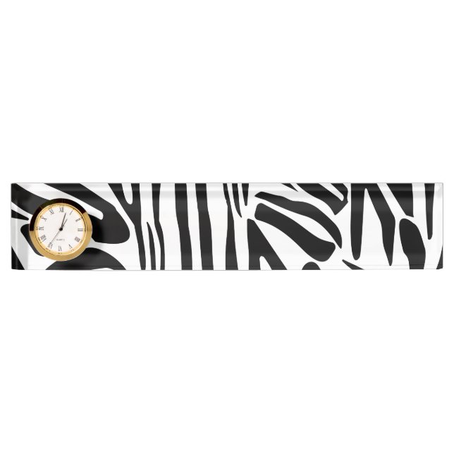 Zebra pattern desk name plate (Front)