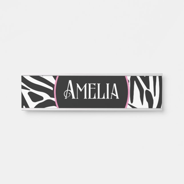 Zebra Pattern Door Sign (Front)