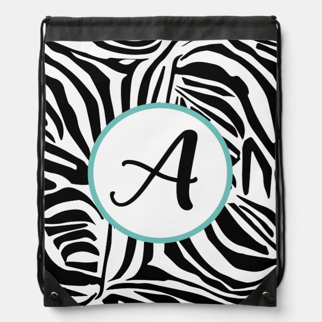 Zebra Pattern Drawstring Bag (Front)