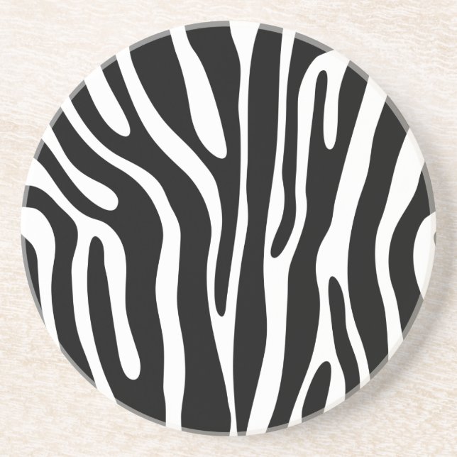 Zebra Pattern Drink Coaster (Front)