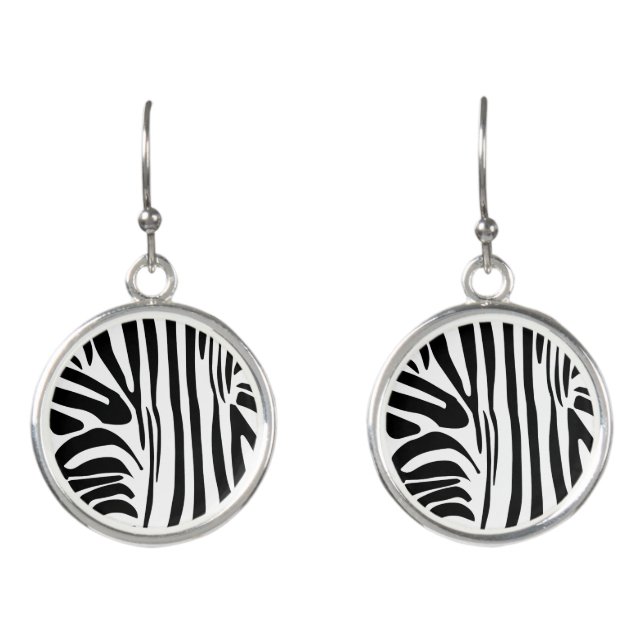 Zebra pattern earrings (Front)