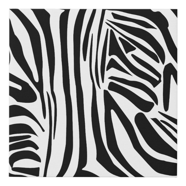 Zebra pattern faux canvas print (Front)