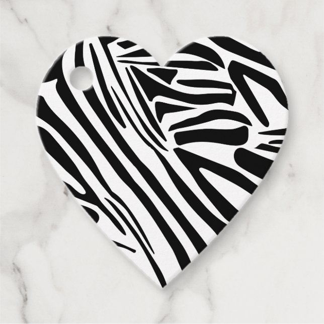 Zebra pattern favor tags (Front)