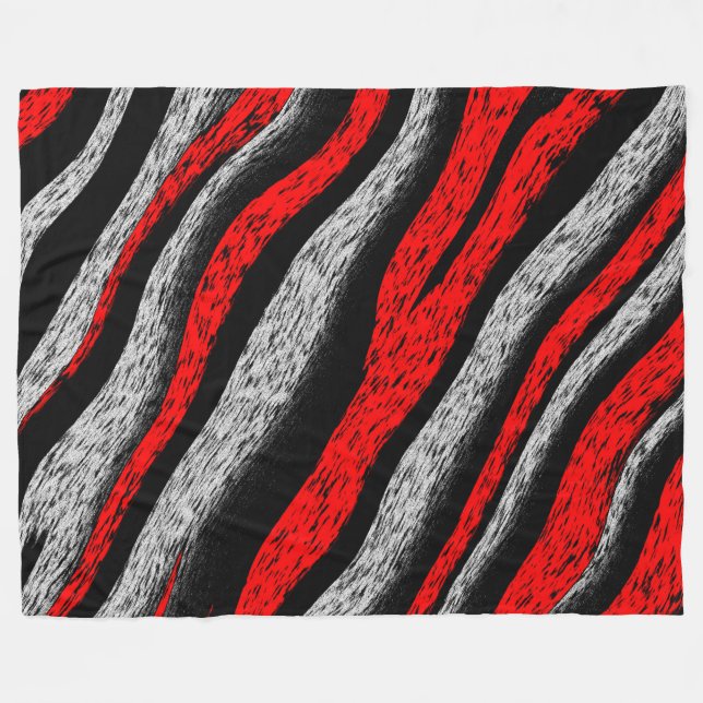 Zebra Pattern Fleece Blanket (Front (Horizontal))