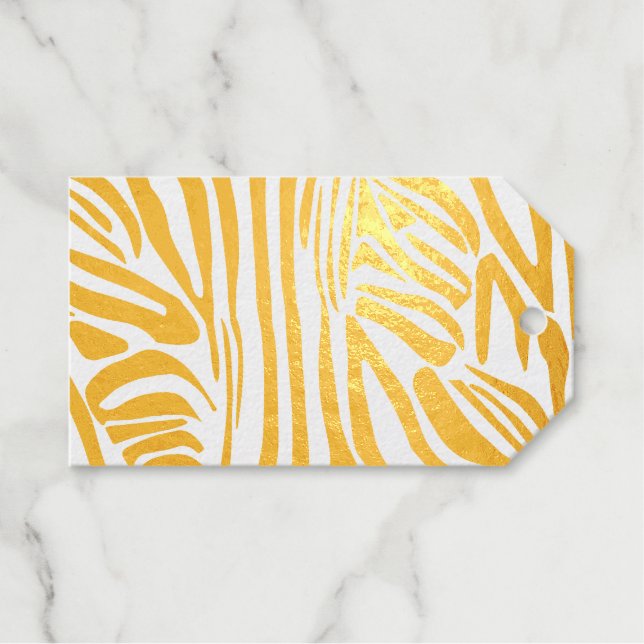 Zebra pattern foil gift tags (Front (Horizontal))