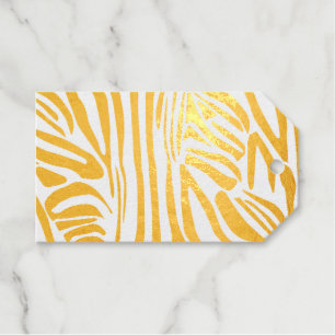 Zebra pattern foil gift tags
