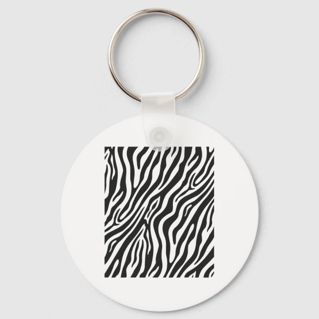 Zebra Pattern Funny Graphic  Keychain (Front)