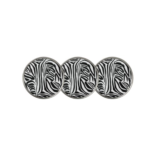 Zebra pattern golf ball marker