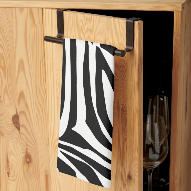 Zebra pattern kitchen towel (Thirds Fold)