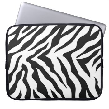 Zebra Pattern Laptop Sleeve by mjakubo434 at Zazzle