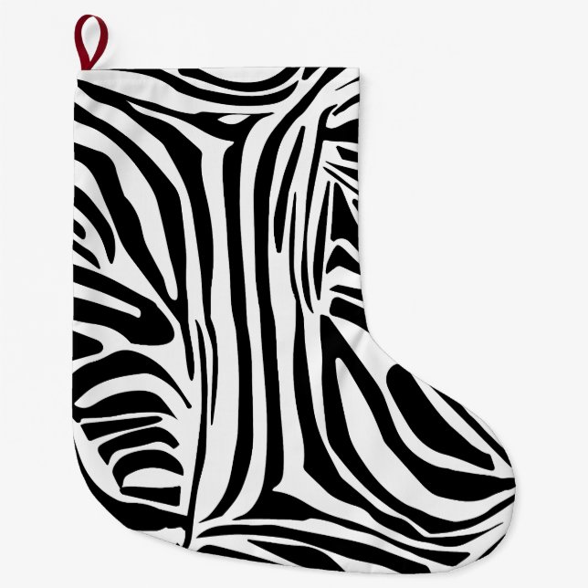 Zebra pattern large christmas stocking (Front)
