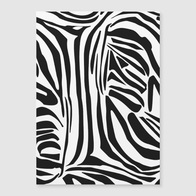 Zebra pattern magnetic invitation (Front)