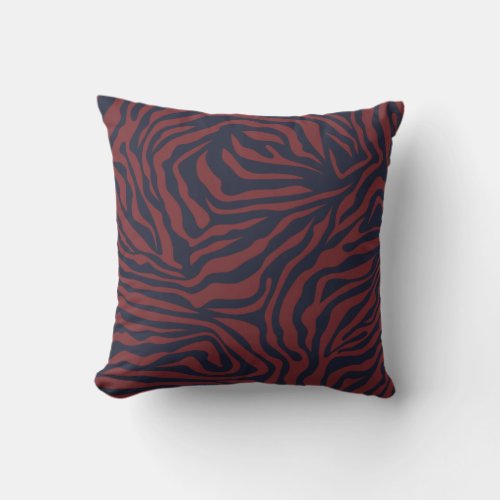 Zebra Pattern Modern Christmas Preppy Animal Print Throw Pillow