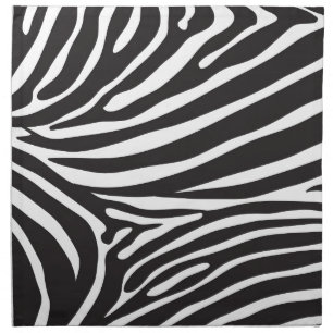 Zebra pattern, modern zebra print black and white napkin