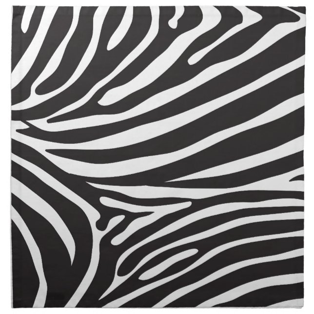 Zebra pattern, modern zebra print black and white napkin (Front)