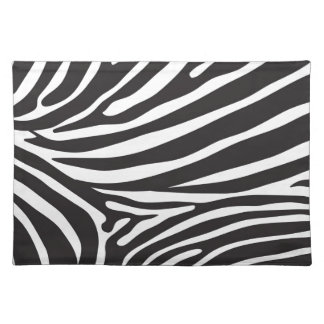 Zebra pattern, modern zebra print black and white placemat